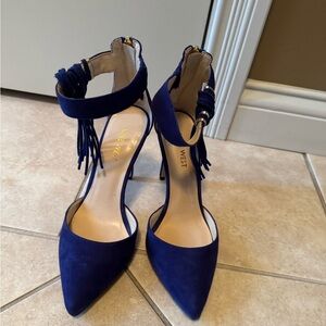 Nine West Royal Blue Suede Heels